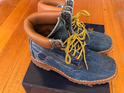 white oak denim timberlands