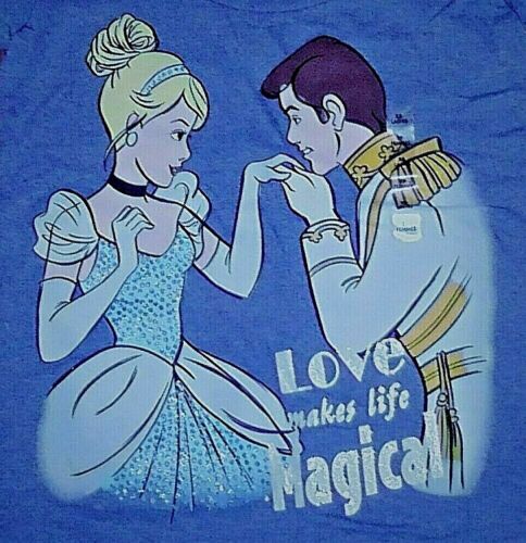 Disney Cinderella Prince Charming Small Adult Love Makes Life Magical Shirt New