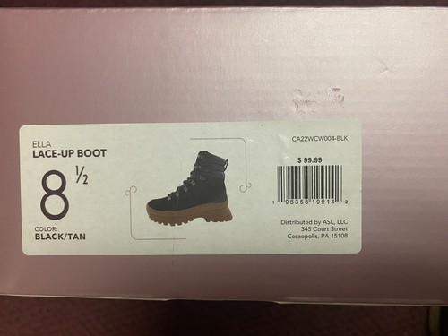 New In Box! Calia By Carrie Underwood Ella Lace Up Boot Ivory/Tan,Black SIZE 8.5 - Picture 3 of 5