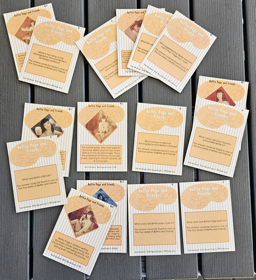 批量 (16) 张 Bettie Page 集换卡。 Risqué 内衣 - 1998 Keva International — 第 2/2 张图片
