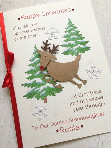 PERSONALISED 1st CHRISTMAS CARD Baby Girl First Xmas Daughter Granddaughter - Picture 28 of 30