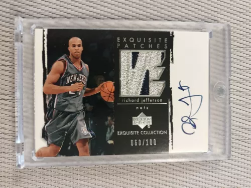 2003-04 UD EXQUISITE COLLECTION  PATCHES AUTO PATCH RICHARD JEFFERSON /100