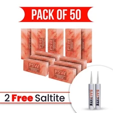 50-Pack Himalayan Salt Bricks Size 8x4x2 with 2 Free Salt Glue for Spa & Sauna