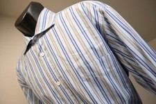 Faconnable France Dress Shirt Made In USA French Cuff Striped Mens Size XL Long