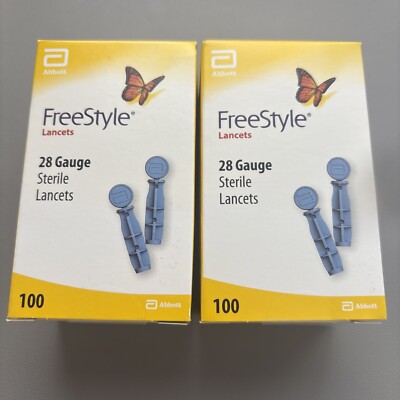 Freestyle 200 Lancets 28 Gauge 2 Boxes of 100