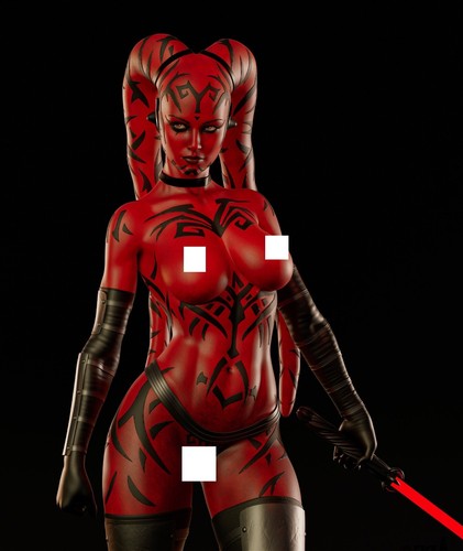 Darth Talon (Star W. Fan art) /Sculpture w/lights Fully Painted (Made to order) - Picture 15 of 22