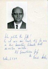 Father of perinatal MEDICINE Erich Saling autograph note signed
