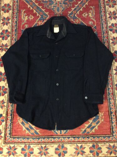 Vintage  Wool Navy CPO Shirt 40's 50's Button Dow… - image 1