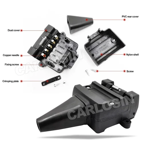 12 Pin Flat Trailer Socket Plug Set Connector Trailer Caravan Camper Adaptor AU - Picture 3 of 9