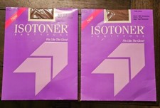 Lot 2 Vtg Isotoner Pantyhose Silky Sheer Sandalfoot Teak Sz One Style 502