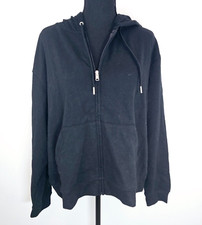 Auden Womens Sweater Hoodie XXL Black Zip Up Kangaroo Pocket Hood Casual Basic