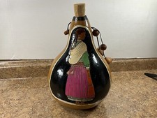 Hand Painted /Hand Carved Gourd Art, Art Of A Woman Artist Signed Very Nice 1988