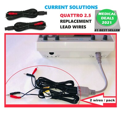 REPLACEMENT ELECTRODE LEAD WIRES for QUATTRO 2.5 EMS CURRENT SOLUTIONS (2/PACK)