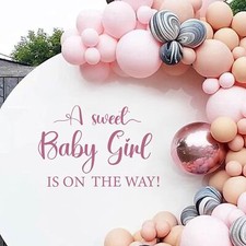 Sweet Baby Girl Sign Decal for Baby Shower Decorations - Gender Reveal Sign D...