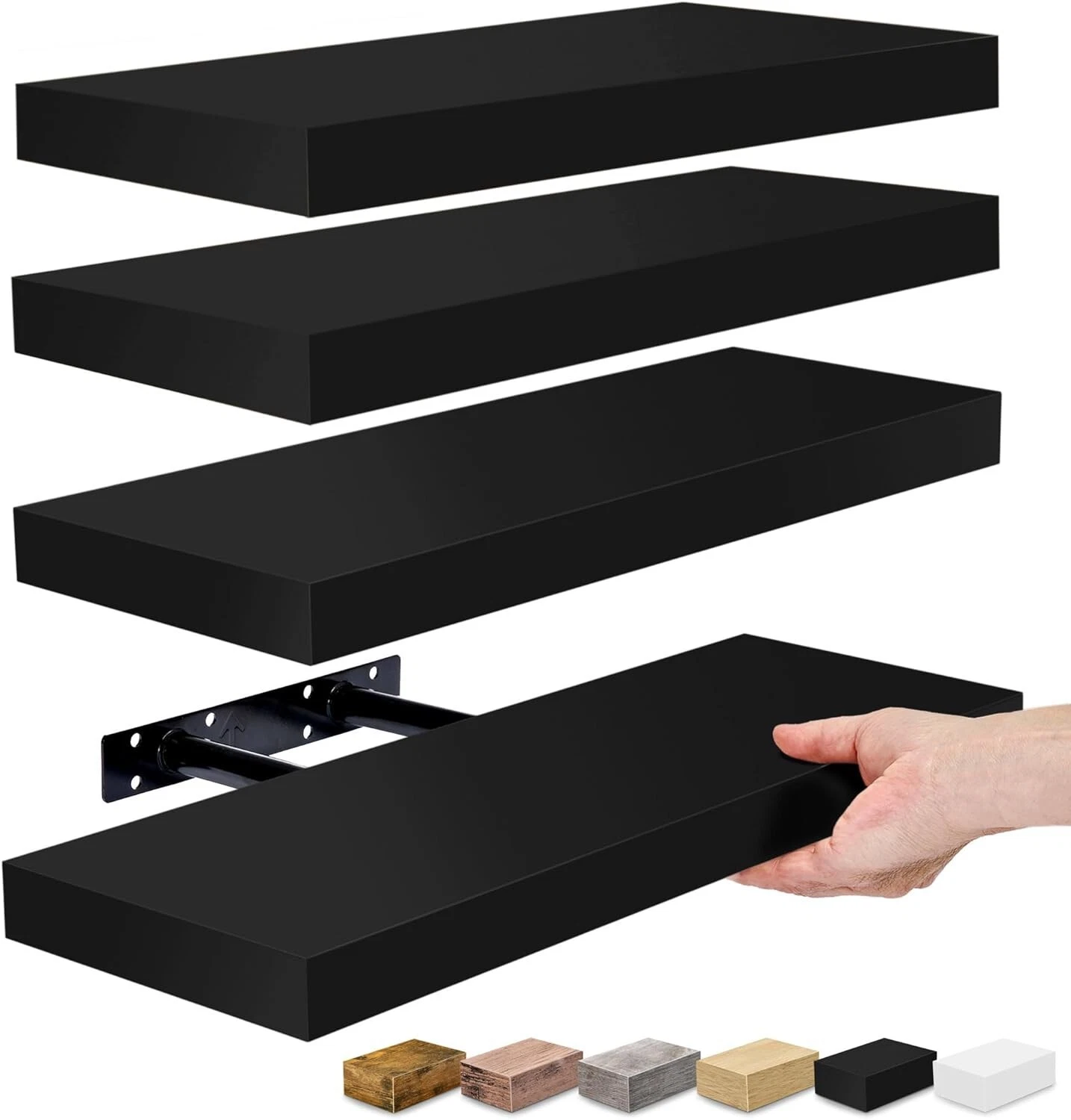 Sorbus Wall Mounted Bookshelf (4 Pack)