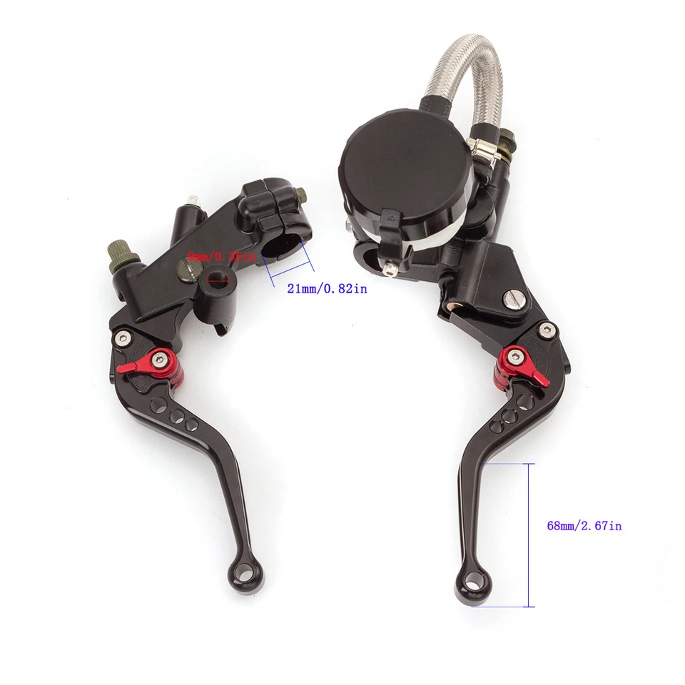 Palanca de embrague de freno depósito cilindro maestro hidráulico universal para motocicleta 7/8" Foto 2 de 4