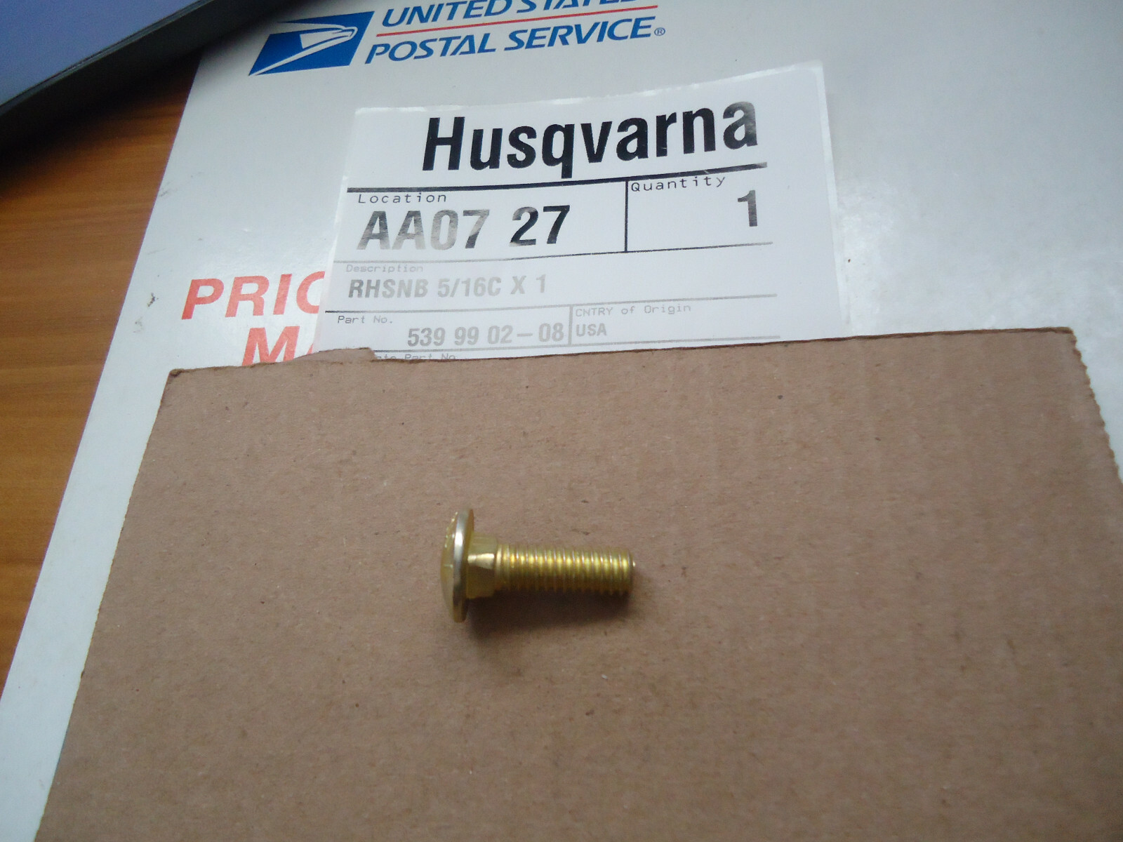 Genuine OEM Husqvarna RHSNB 5/16C X 1 Part Number 539990208 USA D  