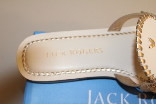 Jack Rogers® Collins Flat Sandal, in Ivory/Platinum, Size 10, New in Box! - Picture 7 of 9