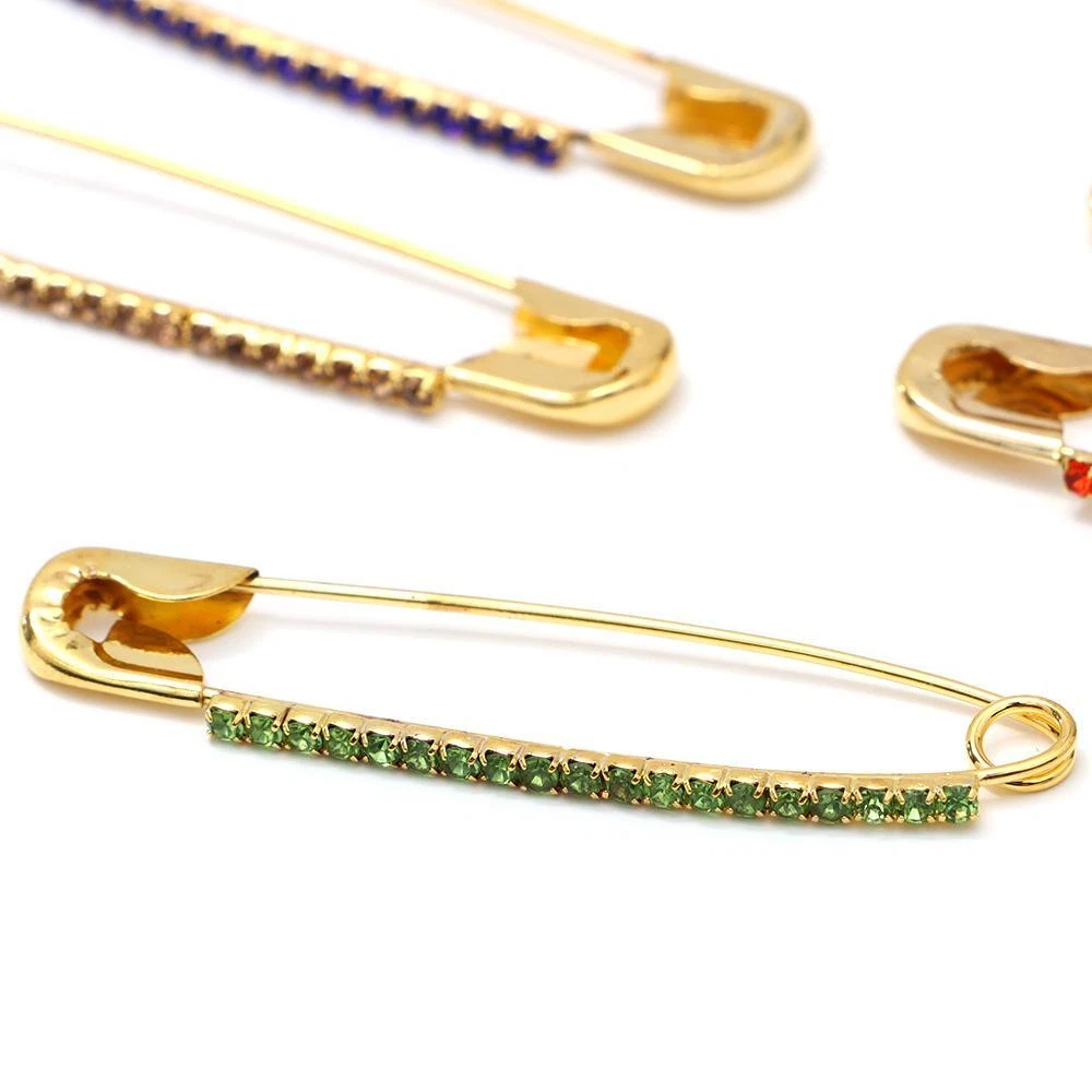 Jeweled safety shop pins
