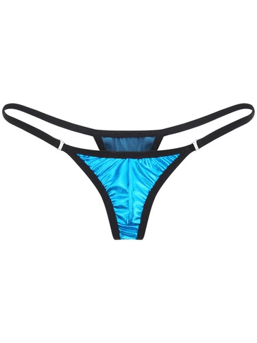Sexy Women Shiny Metallic Low Rise Micro Thong G-string Underwear Bikini Bottoms - Picture 26 of 53