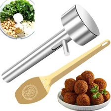 Falafel Scoop With Golden Spatula - Stainless Steel Professional Falafel Make...