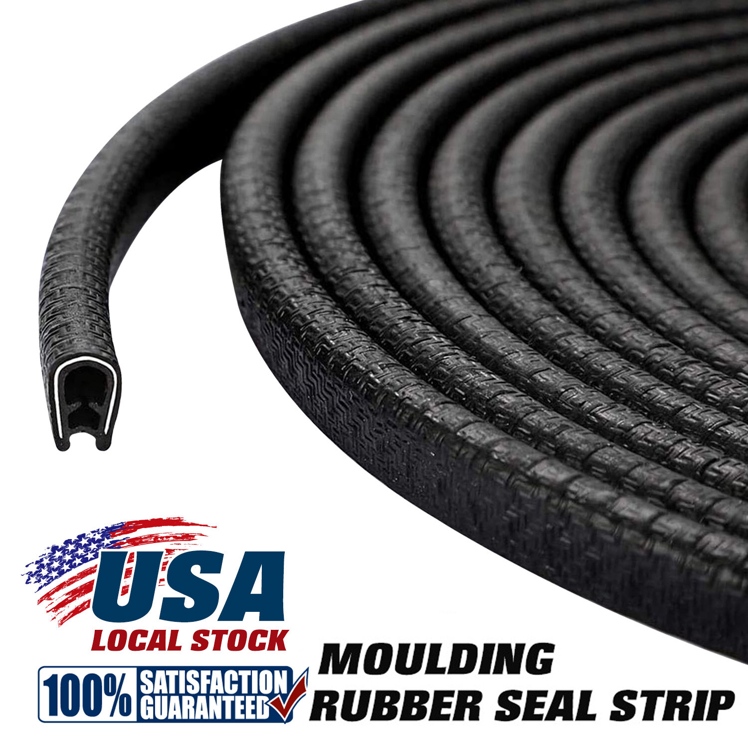 33ft Rubber Car Door U Seal Strips Trim Soundproof Sealing Strip Weatherstrip