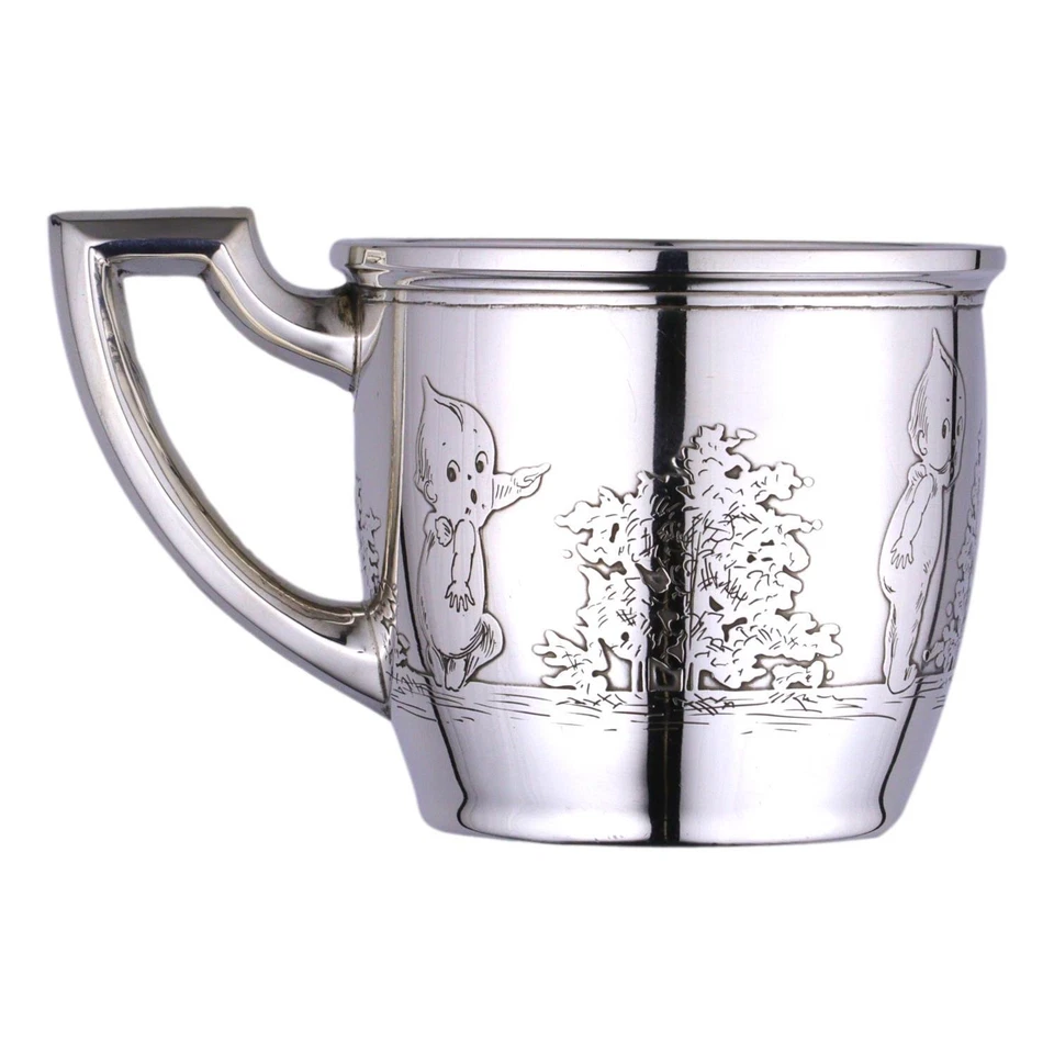 ANTIQUE - American Sterling Silver - Early Matthews & Co KEWPIE Mug — 第 2/4 张图片