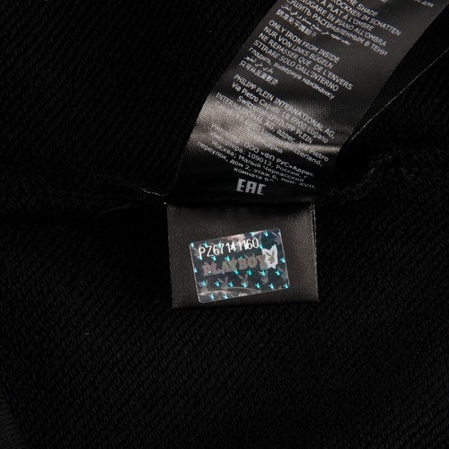 PHILIPP PLEIN x PLAYBOY Crystals Logo Bunny Hoodie Sweater Black White 08368 - Picture 8 of 9