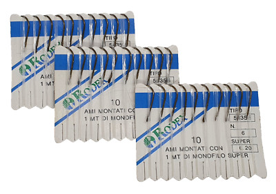 30 Ami montiert mit 1 Meter Monofil 0,20 - Typ 5435B - Nr. 6 - FG303