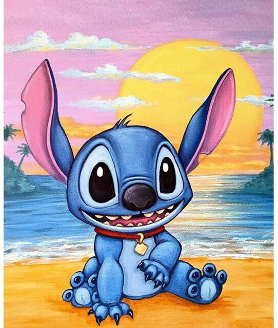 DIY Stitch painting from Lilo & Stitch. Disney inspired canvas painting.