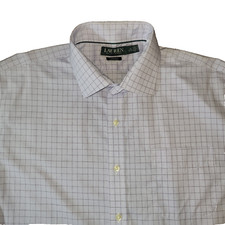 Lauren Ralph Lauren Dress Shirt Mens Classic Fit 18 34/36 LS Light Blue Non-Iron
