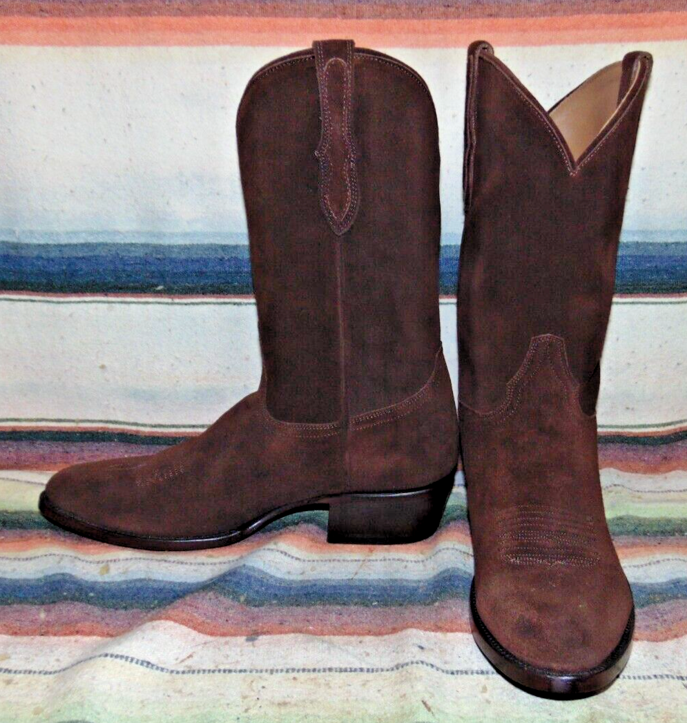 Mens Rujo The Canyon Brown Sentry Suede Leather Cowboy Boots D New w/o  Box