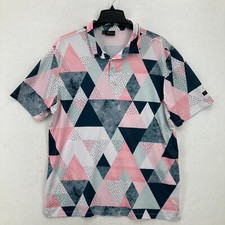 Yatta Golf XL Multicolor Geometric Polo Shirt Short Sleeve Stretch Lightweight