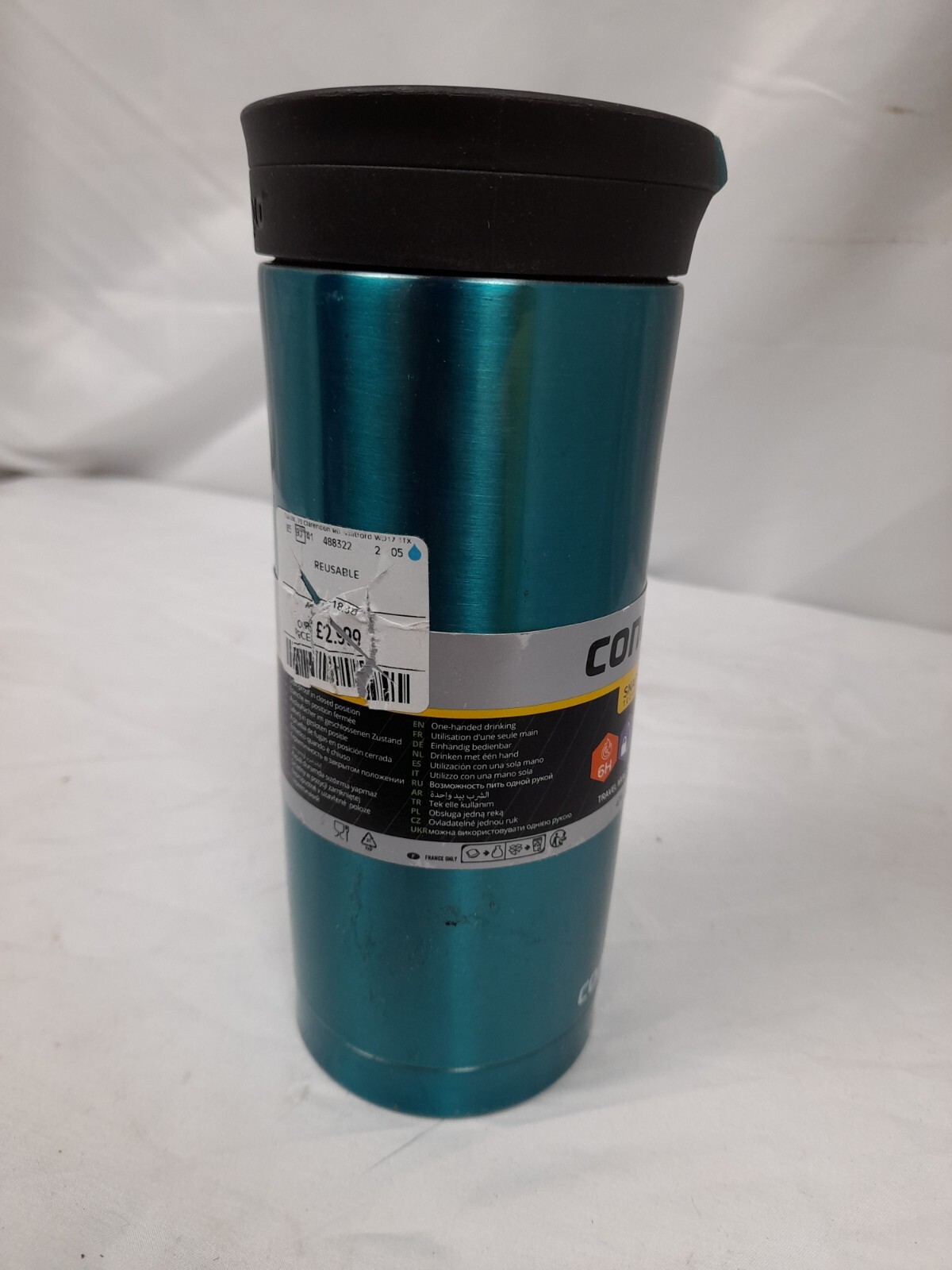 Contigo Blue Travel Mug SnapSeal Vacuum Insulated Flask, Hot or Cold 470ml
