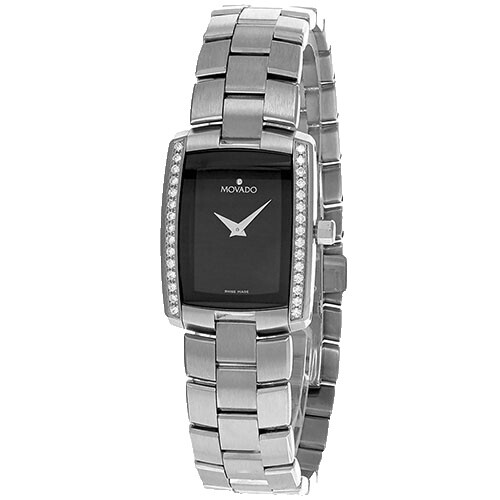 New Movado Women\'s Temo Black Dial 26 mm Stainless Steel Bracelet Watch 0607295 Movado Women main image 2