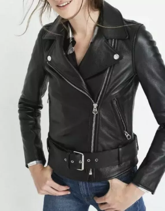 Madewell Ultimate Leather Motorcycle Jacket Black Womens Sz XXS