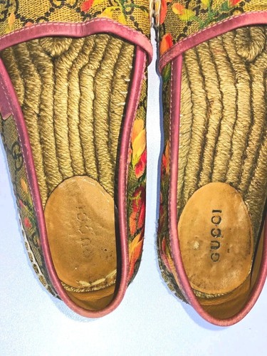 GUCCI GG SUPREME FLORAL ESPADRILLES SIZE, EU37, US6.5, - Picture 7 of 10