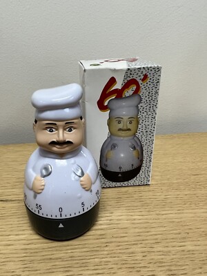 Chef Shaped 60 Minute Mechanical Kitchen Timer 4'' Tall
