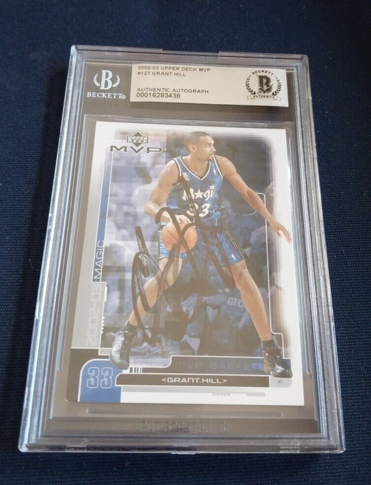2002 Upper Deck MVP #127 Grant Hill Hand Signed Auto Autograph Beckett BAS