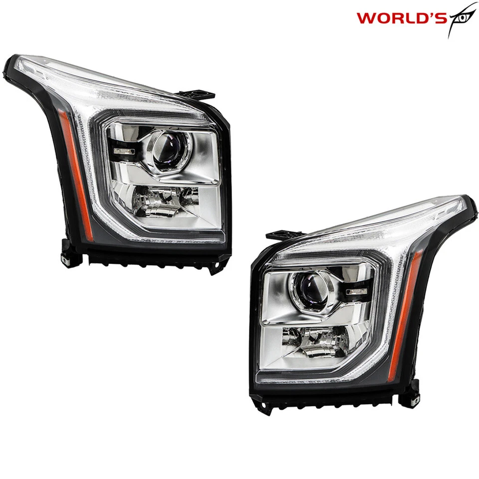 Faros proyectores izquierda+derecha para GMC Yukon XL 2015-2020 HID LED DRL Foto 4 de 4