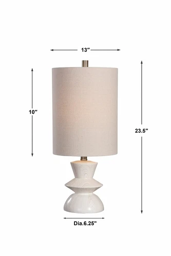 UTTERMOST 28422-1 STEVENS GEOMETRIC BLEACHED WOOD MID-CENTURY MODERN BUFFET LAMP - Picture 6 of 6