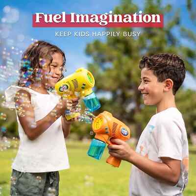 2 Pack Bubble Guns Bubbles Maker Blower Blaster for Kids Party Toys Summer