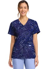 Wild Specks Cherokee Print Scrubs V Neck Top CK856 WLSP