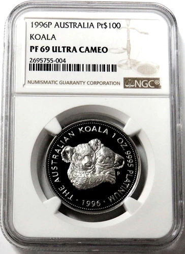 1996 P PLATINUM AUSTRALIA 200 MINTED PROOF KOALA $100 NGC PR 69 ULTRA CAMEO