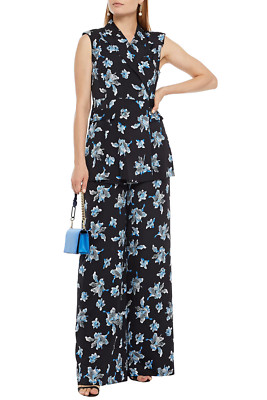 Jumpsuit Damen Frauen Größe UK 10 Diane von Furstenberg Bernice Wickeloptik Taille zum Binden