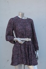 Zara Pink Floral Long Sleeve Mini Dress Size MEDIUM