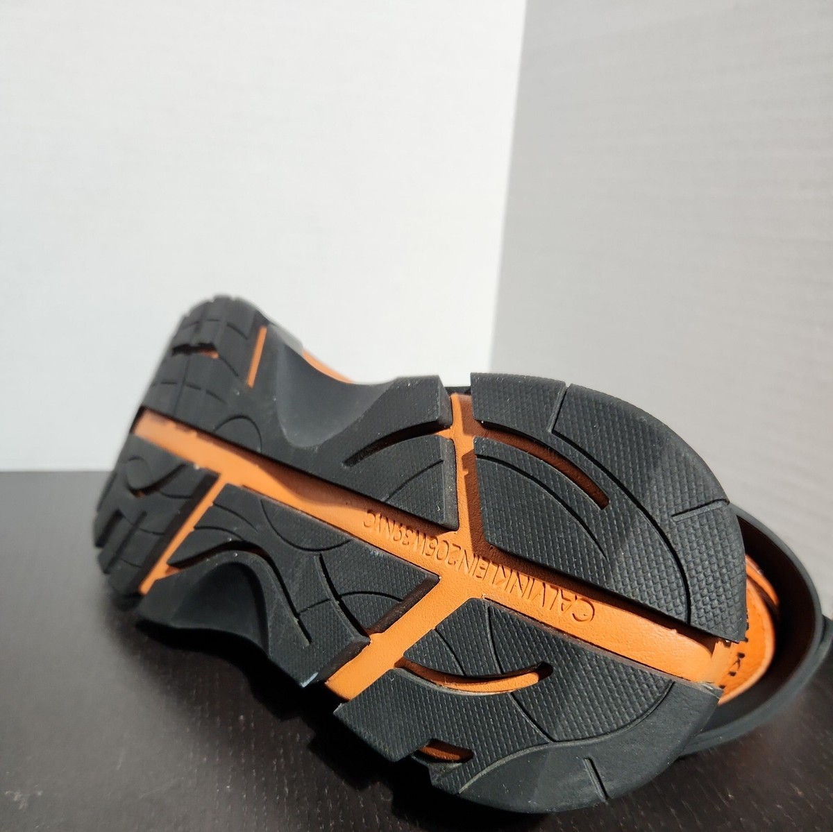 S10 RAF Simons NYC BasketBall Sneakers Athleisure Calvin Klein Cander7 205W39NYC Raf Simons Cander 7 Basketball Sneakers, Orange Black, Men  main image 2