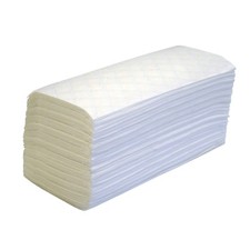 2ply White Executive Interleaved Paper Hand Towels Blue Wave Emboss Pattern 3150