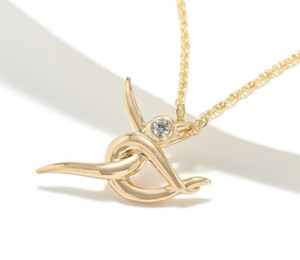 Authentic QVC Affinity Sterling Silver Diamond Yoga Pose Necklace 14K Yellow Gold Plated