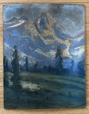 CHARLES CROCKER Original Signed California Mountains Landscape Pastel LISTED